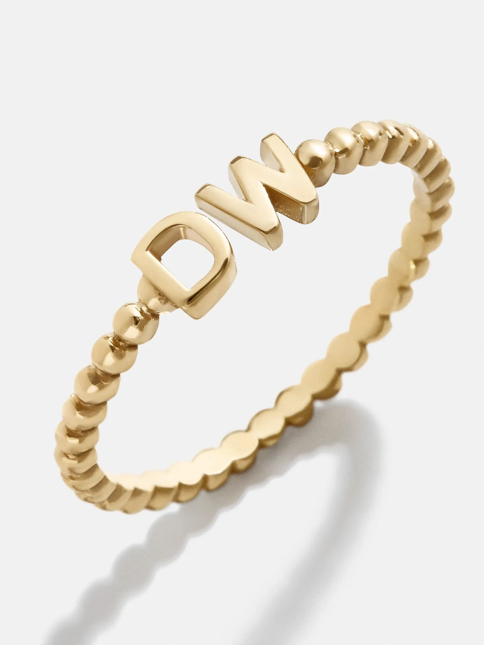 18K Gold Vermeil Custom Initial Ring - Gold