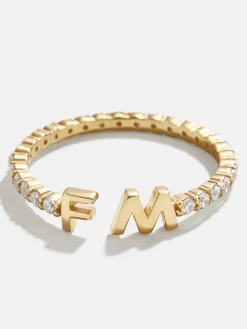 18K Gold Vermeil Custom Initial Ring - Gold
