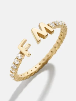 18K Gold Vermeil Custom Initial Ring - Gold