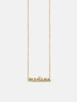 18K Gold Vermeil Custom Nameplate Necklace - Mini Script