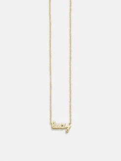 18K Gold Vermeil Custom Nameplate Necklace - Mini Script