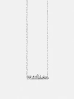 18K Gold Vermeil Custom Nameplate Necklace - Mini Script