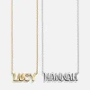 18K Gold Vermeil Custom Nameplate Necklace - Bubble