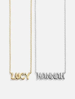 18K Gold Vermeil Custom Nameplate Necklace - Bubble