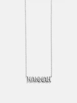 18K Gold Vermeil Custom Nameplate Necklace - Bubble