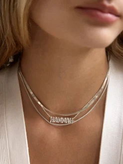 18K Gold Vermeil Custom Nameplate Necklace - Bubble