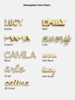 18K Gold Vermeil Custom Nameplate Necklace - Bubble