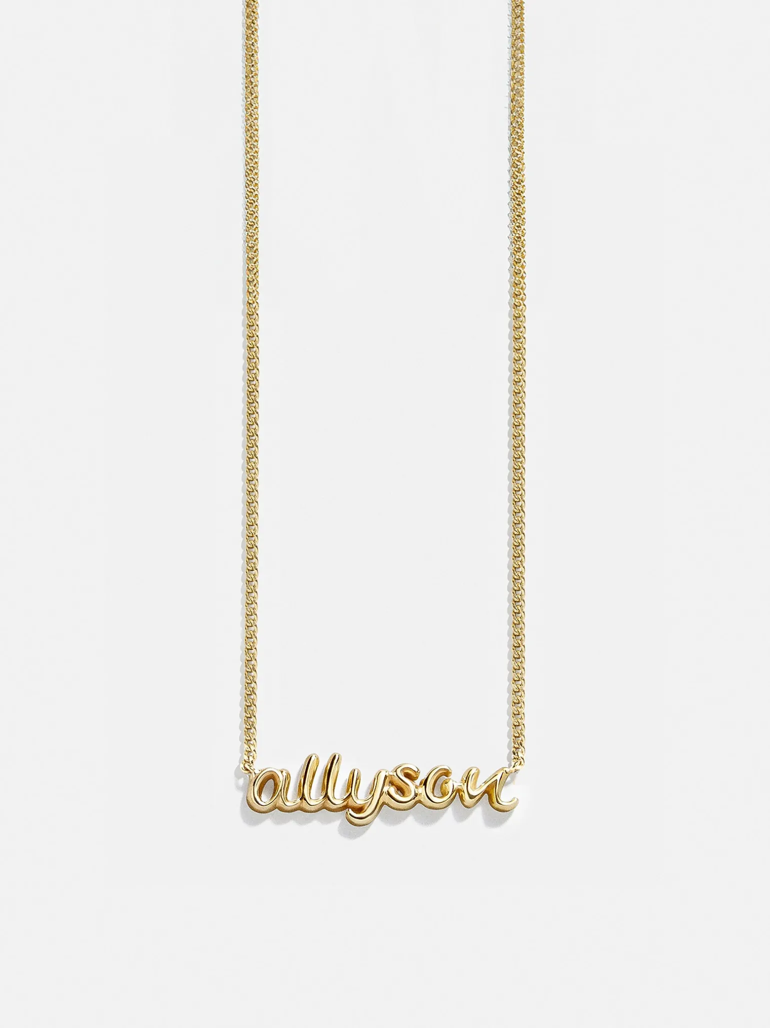 18K Gold Vermeil Custom Nameplate Necklace - 3D Script