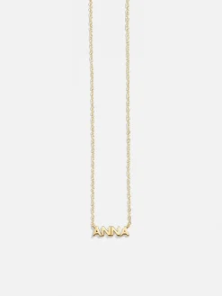 18K Gold Vermeil Custom Nameplate Necklace - Mini Block