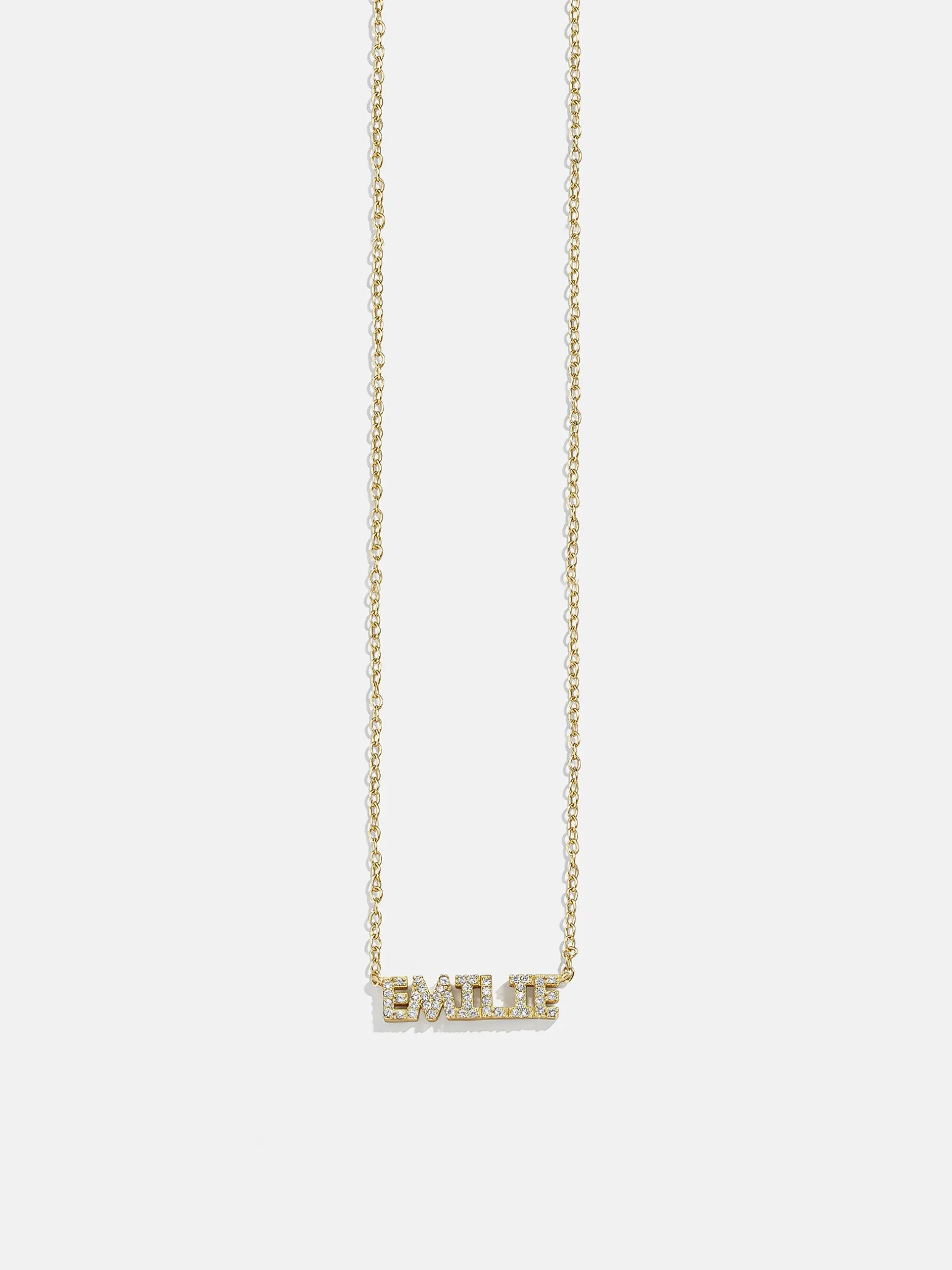 18K Gold Vermeil Custom Nameplate Necklace - Mini Block