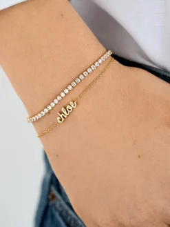 18K Gold Vermeil Custom Nameplate Bracelet - 18K Gold Vermeil