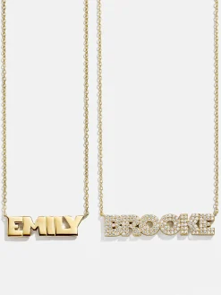 18K Gold Vermeil Custom Nameplate Necklace - Bold