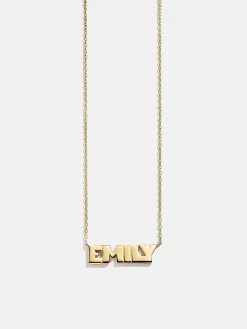 18K Gold Vermeil Custom Nameplate Necklace - Bold