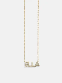 18K Gold Vermeil Custom Nameplate Necklace - Organic