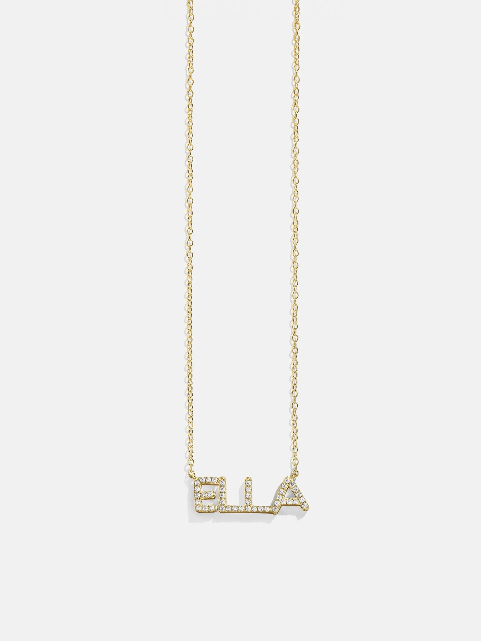 18K Gold Vermeil Custom Nameplate Necklace - Organic
