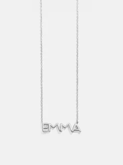 18K Gold Vermeil Custom Nameplate Necklace - Organic