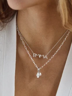18K Gold Vermeil Custom Nameplate Necklace - Organic