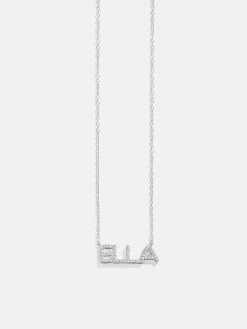 18K Gold Vermeil Custom Nameplate Necklace - Organic