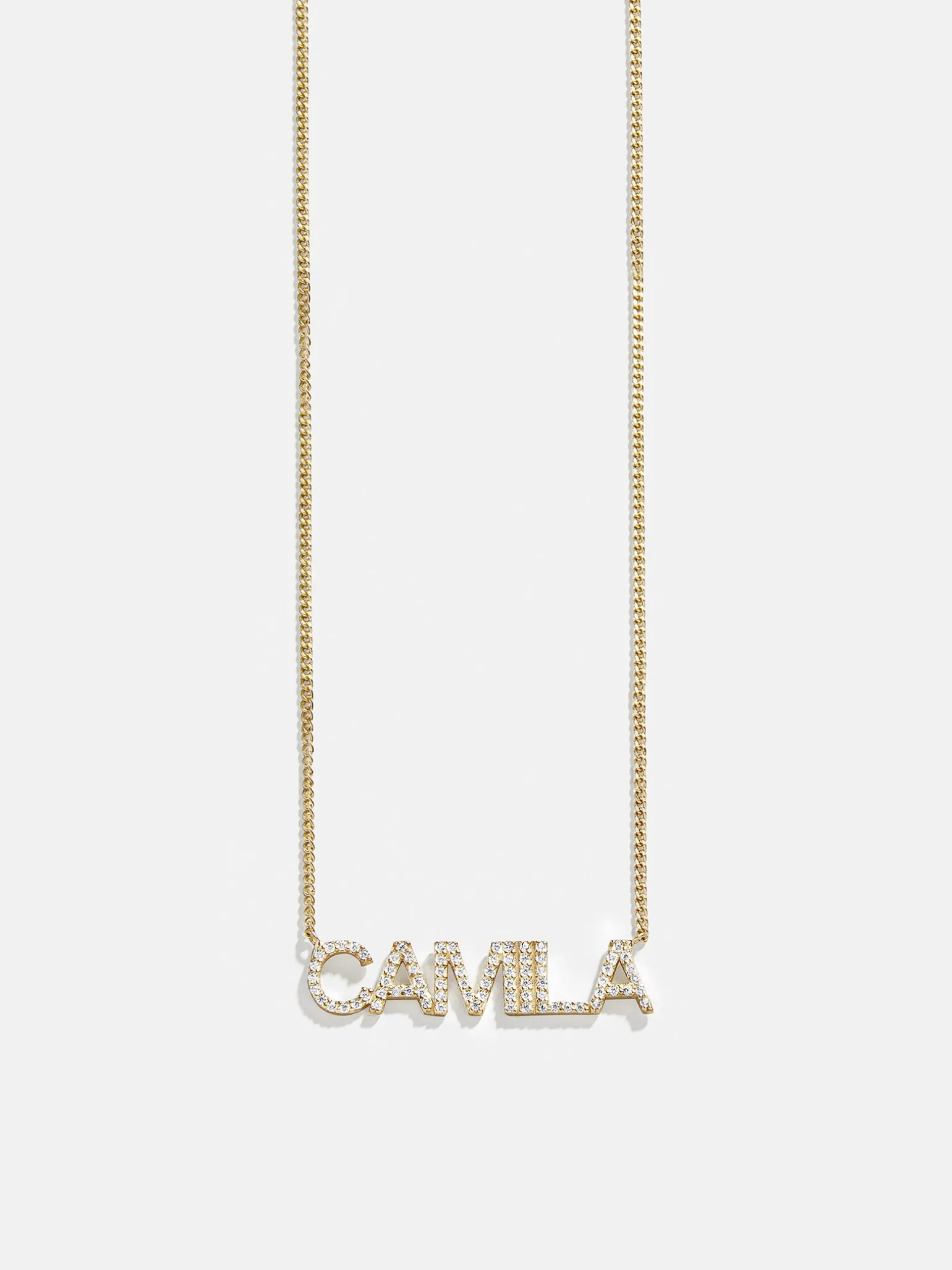 18K Gold Vermeil Custom Nameplate Necklace - Block