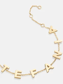 18K Gold Vermeil Custom Spaced Letter Name Bracelet - 18K Gold Vermeil