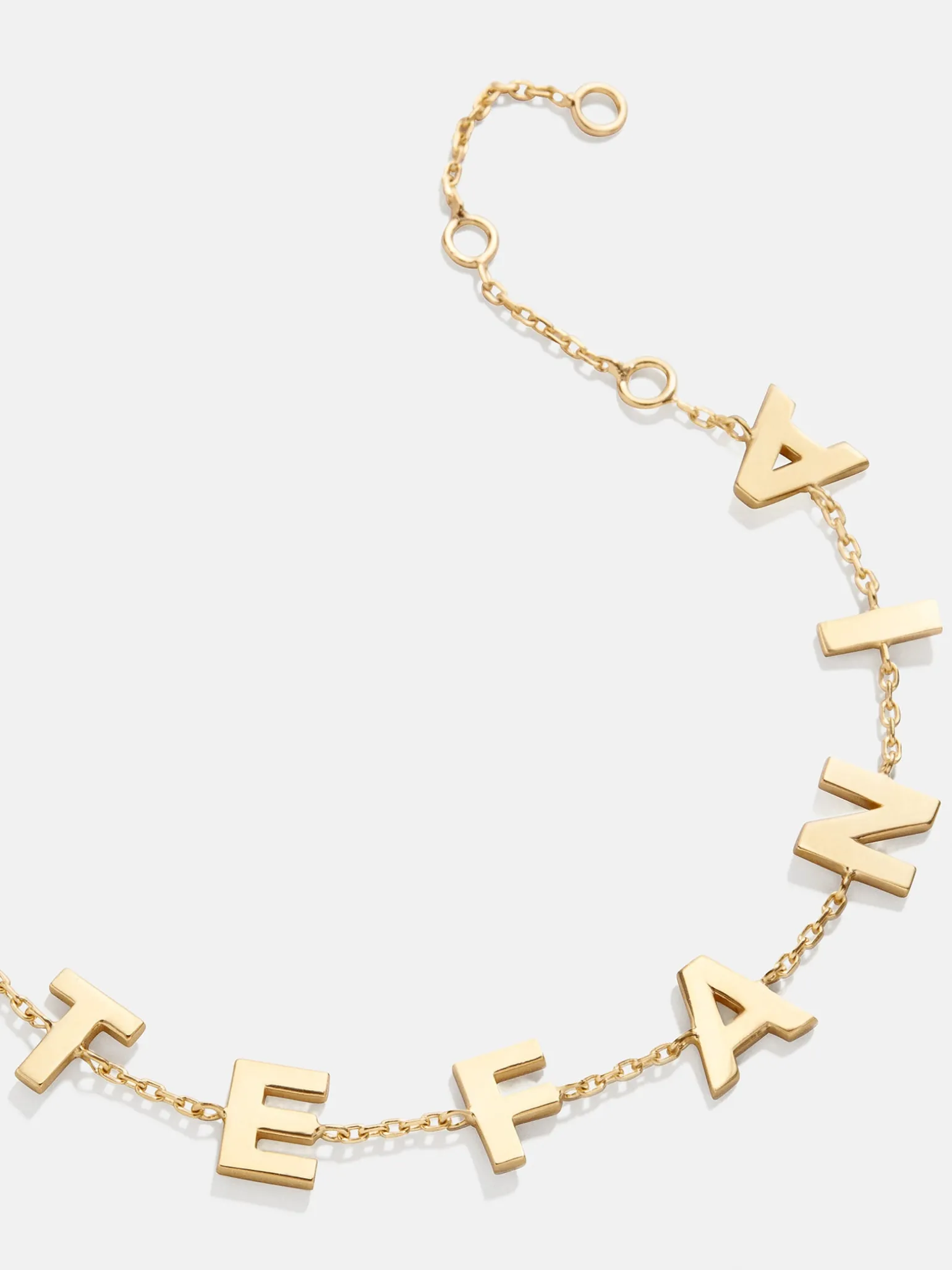 18K Gold Vermeil Custom Spaced Letter Name Bracelet - 18K Gold Vermeil