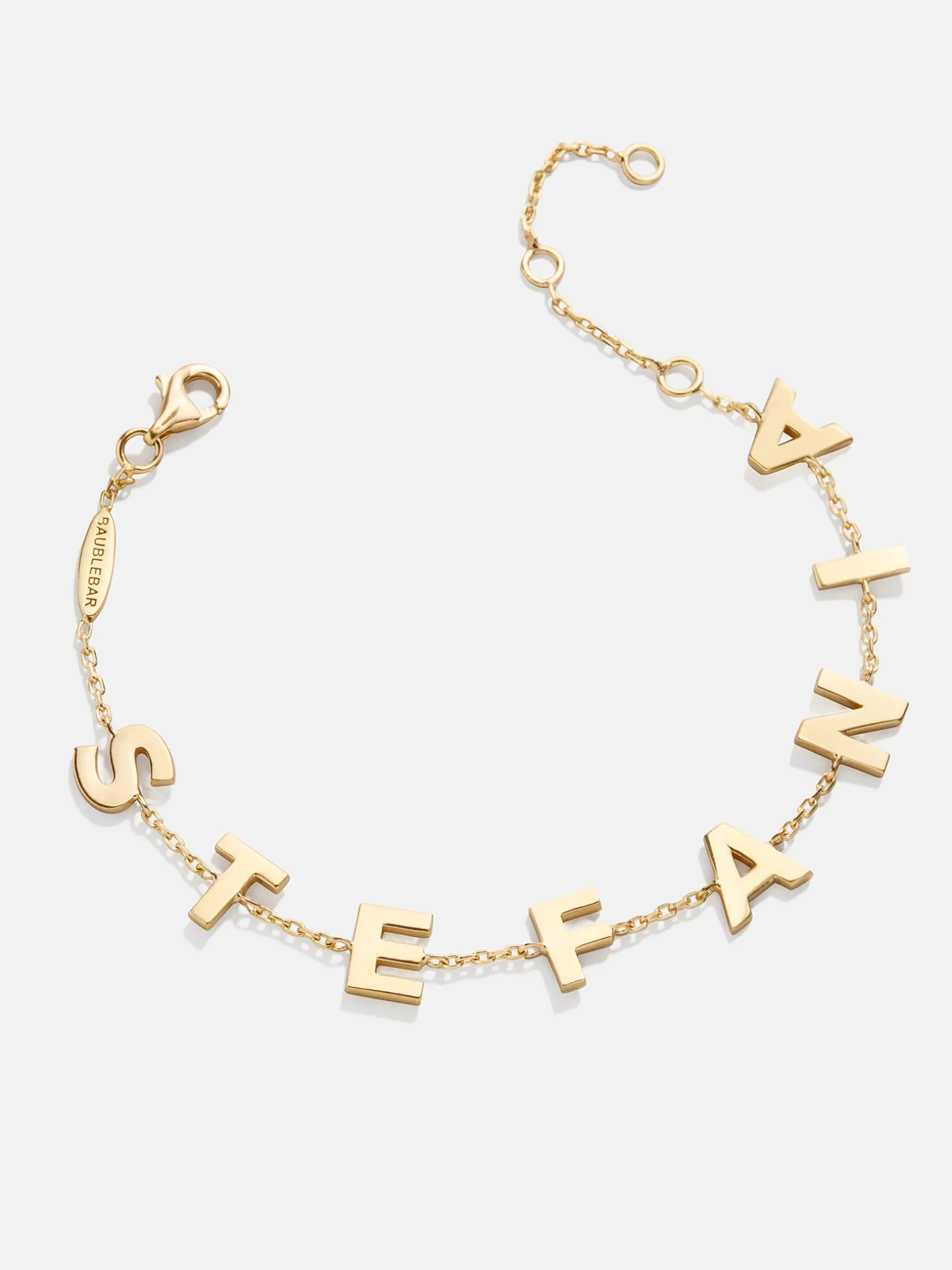 18K Gold Vermeil Custom Spaced Letter Name Bracelet - 18K Gold Vermeil