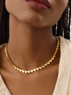 18K Gold Vermeil Daphne Tennis Necklace - Gold/Pavé