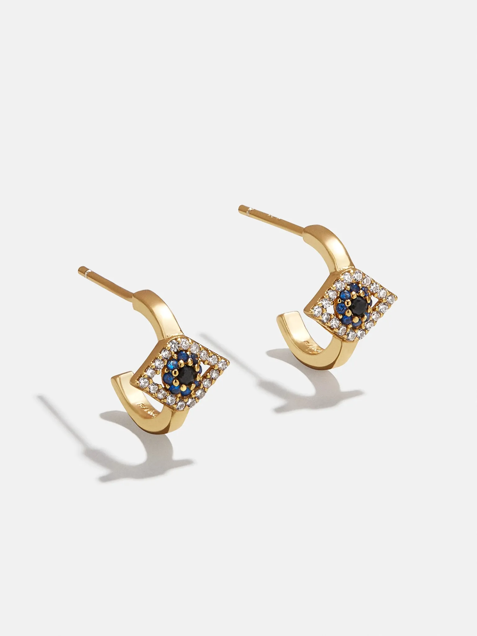 18K Gold Vermeil Evil Eye Delicate Hoop Earrings - Evil Eye