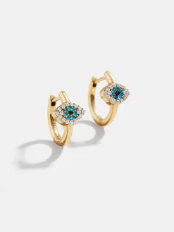 18K Gold Vermeil Evil Eye Earrings - Pavé Evil Eye