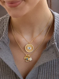 18K Gold Vermeil Evil Eye Reversible Pendant Necklace - Evil Eye