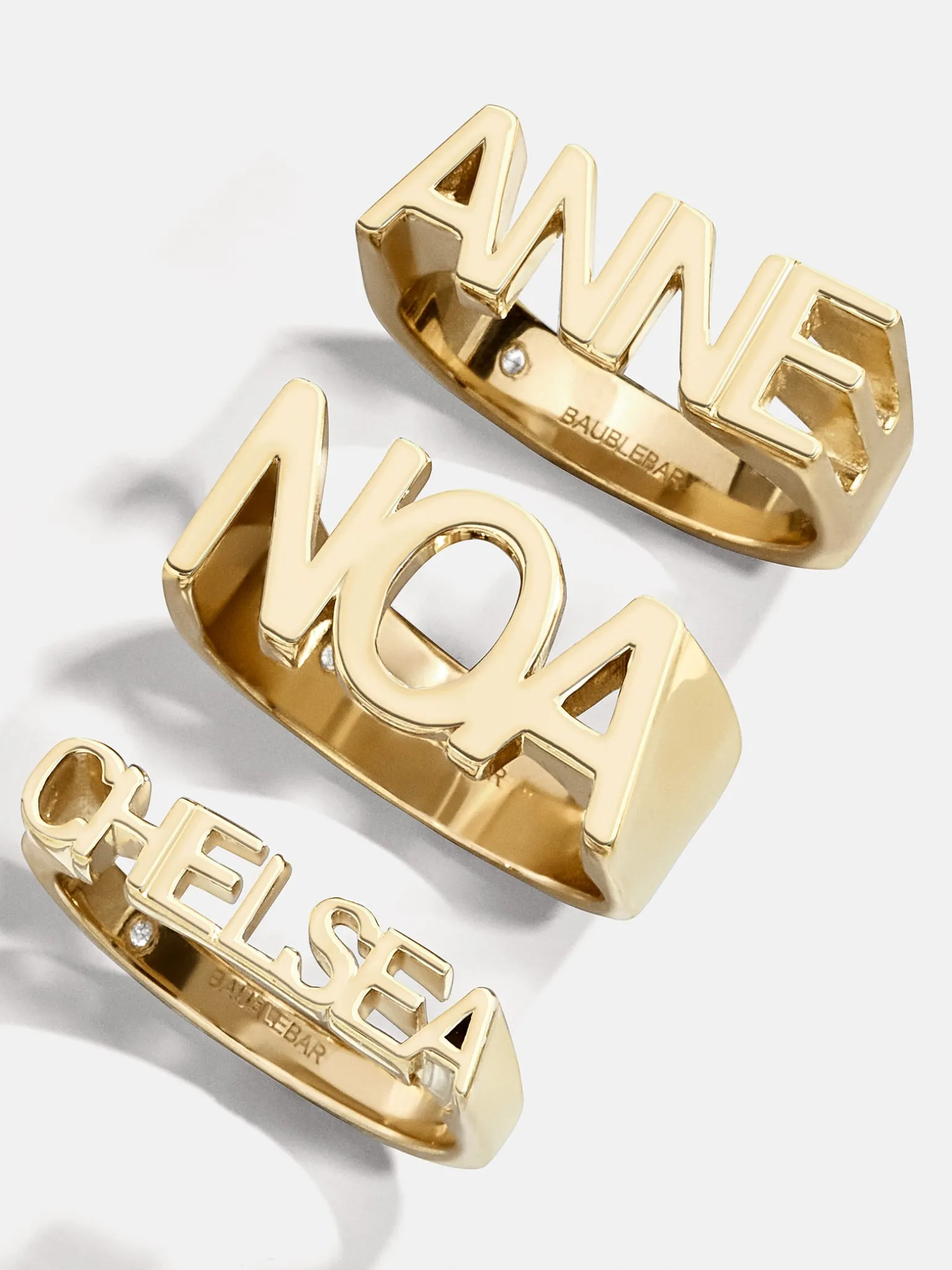 18K Gold Vermeil Fineline Custom Nameplate Ring - Gold