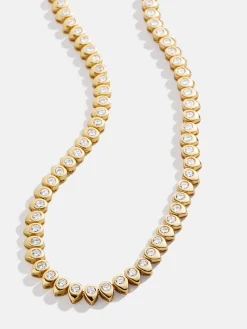 18K Gold Vermeil Geraldine Tennis Necklace - Gold/Pavé