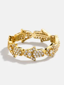 18K Gold Vermeil Hamsa Pavé Ring - Hamsa
