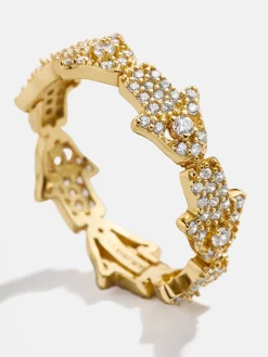 18K Gold Vermeil Hamsa Pavé Ring - Hamsa