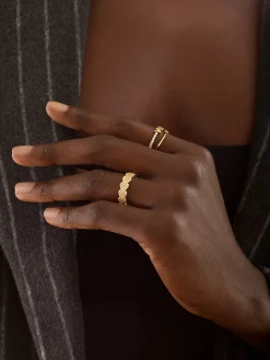 18K Gold Vermeil Heart Pavé Ring - Heart
