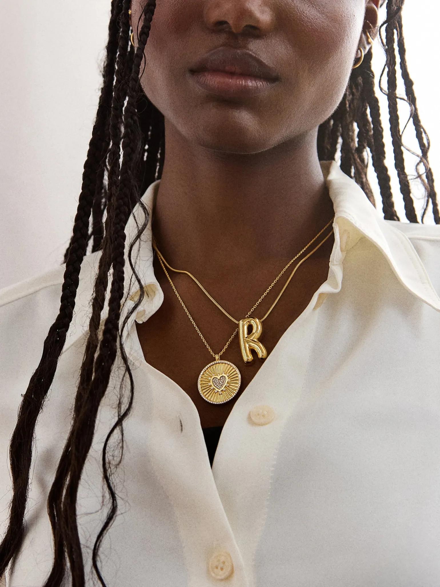 18K Gold Vermeil Heart Reversible Pendant Necklace - Heart