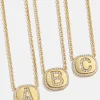 18K Gold Vermeil Initial Pendant Necklace - Gold/Pavé