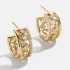 18K Gold Vermeil Julia Earrings - Gold/Pavé