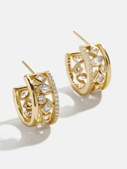 18K Gold Vermeil Julia Earrings - Gold/Pavé