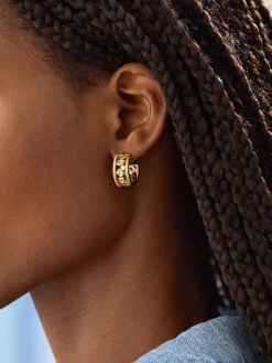 18K Gold Vermeil Julia Earrings - Gold/Pavé