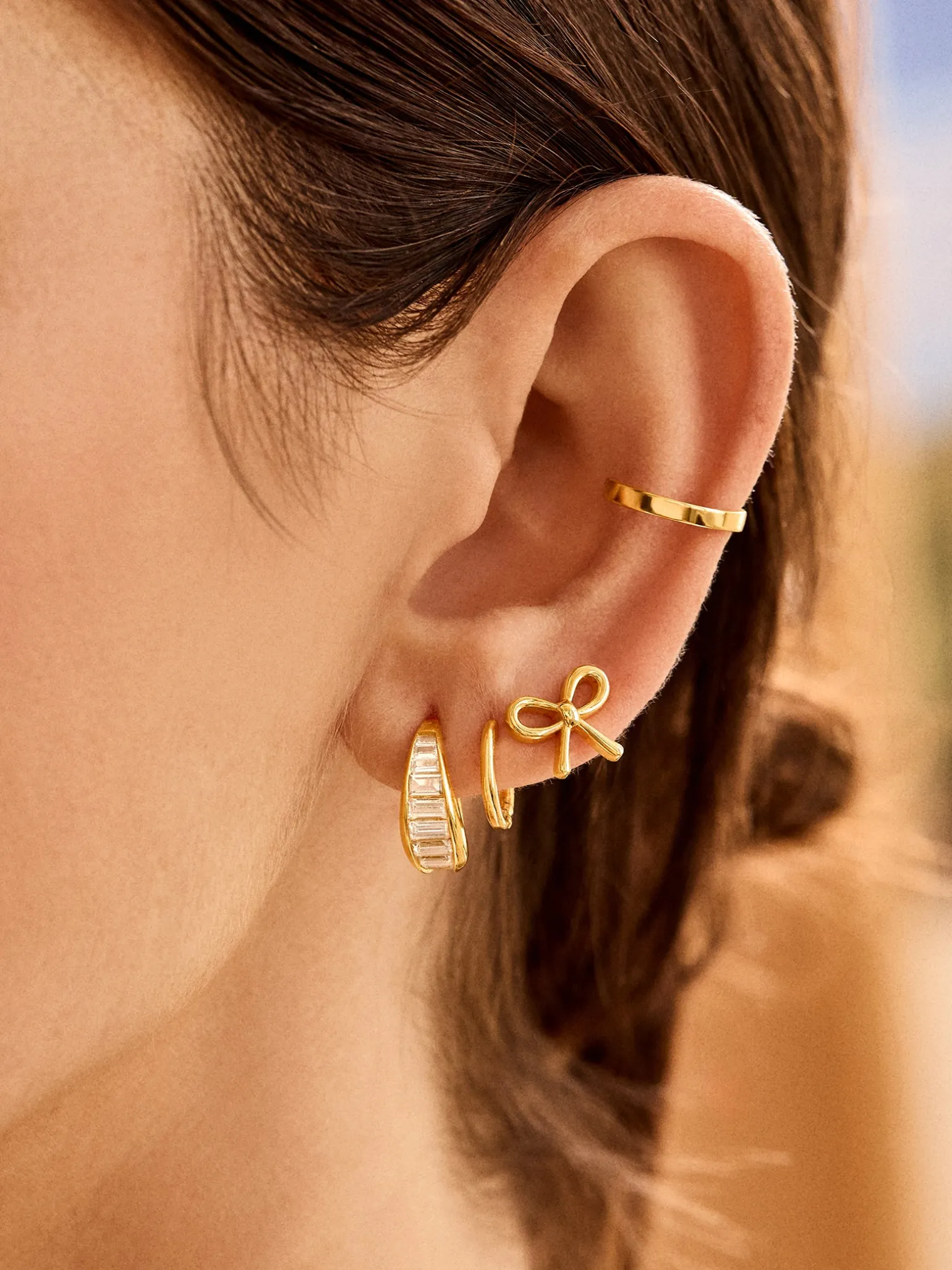 18K Gold Vermeil Just For Fun Earrings - Bow