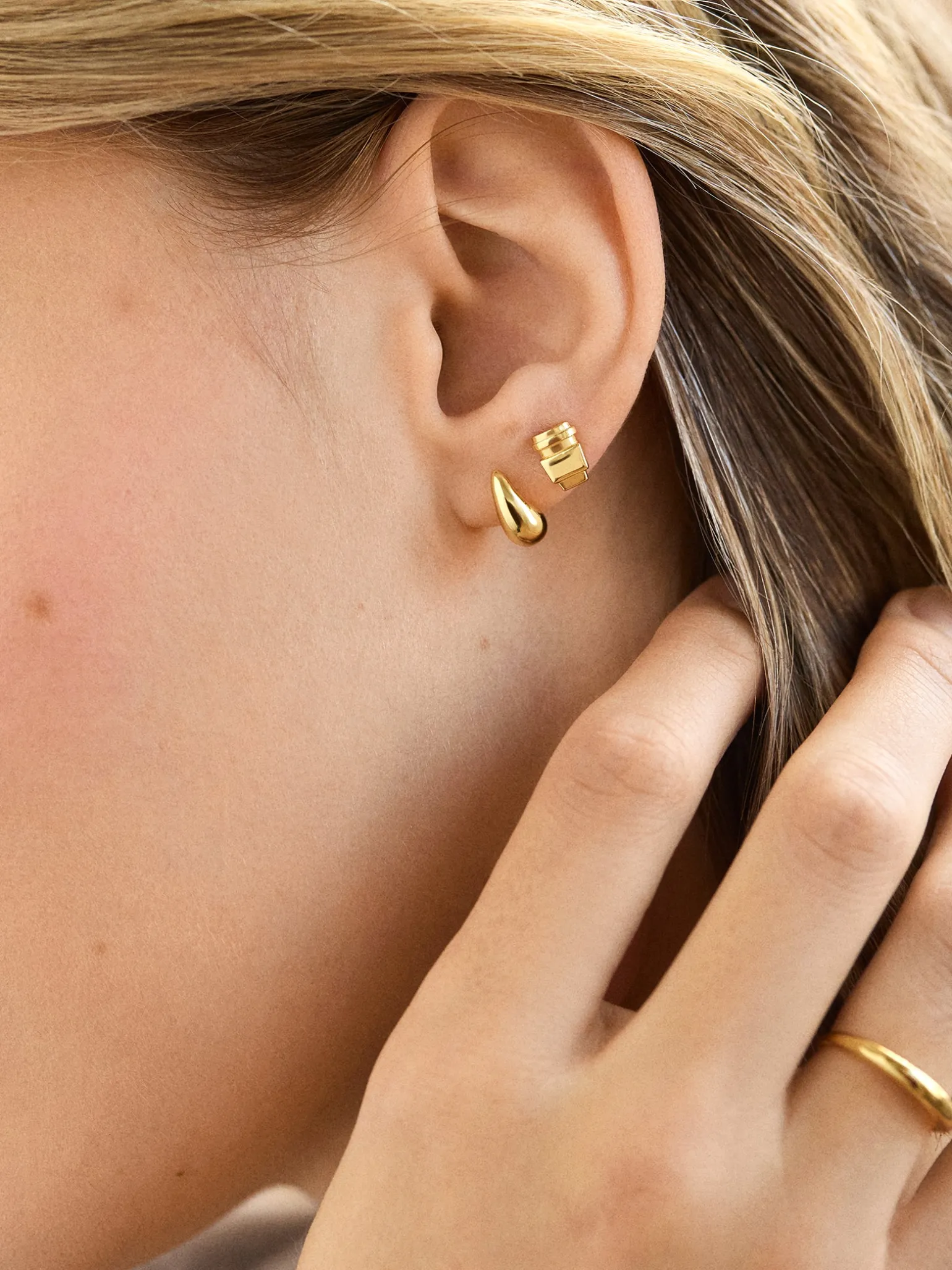 18K Gold Vermeil Just For Fun Earrings - Coffee
