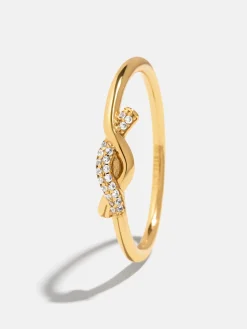 18K Gold Vermeil Kara Ring - Gold/Pavé