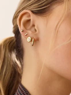 18K Gold Vermeil Lana Earrings - Gold/Pavé