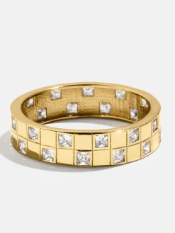 18K Gold Vermeil Lucia Ring - Gold/Pavé
