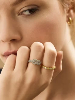 18K Gold Vermeil Mabel Ring - Gold/Pavé