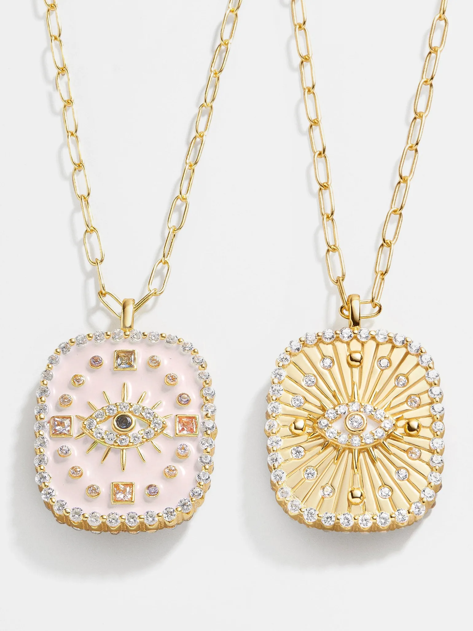 18K Gold Vermeil Medallion Necklace - Evil Eye