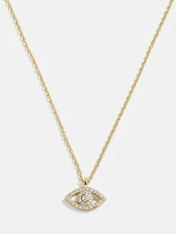 18K Gold Vermeil Motif Necklace - Evil Eye