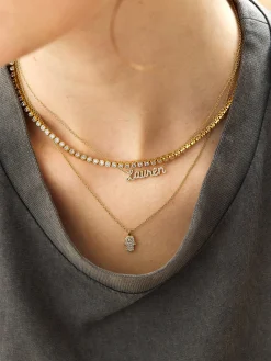 18K Gold Vermeil Motif Necklace - Hamsa