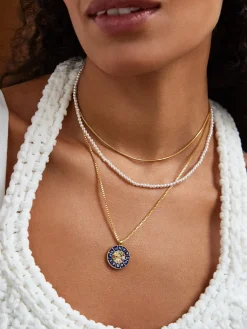 18K Gold Vermeil Reversible Medallion Necklace - Astro